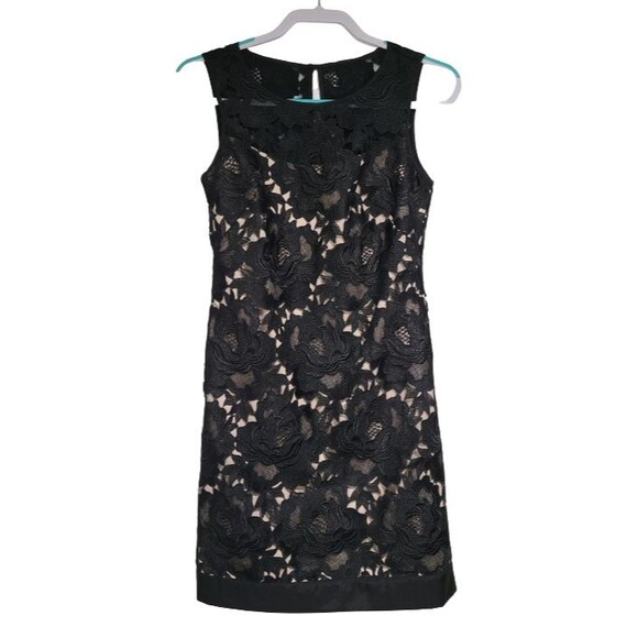 WHBM Sleeveless Lace Cocktail Dress from Iconic Black Dress Collection Size 0 - Picture 2 of 10